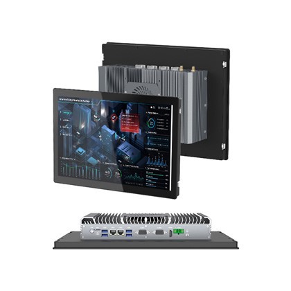 PC industrial con pantalla táctil y ventilador